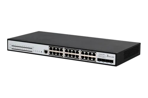Extralink Chiron Pro | Switch PoE | 24x RJ45 1000Mb/s PoE, 4x SFP+, L3, zarządzalny, 370W Standard sieci LANGigabit Ethernet 10/100/1000 Mb/s