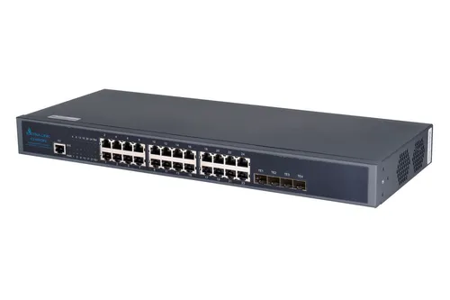 Extralink Chiron | Přepínač | 24x RJ45 1000Mb/s, 4x SFP+, L3 Standard sieci LANGigabit Ethernet 10/100/1000 Mb/s