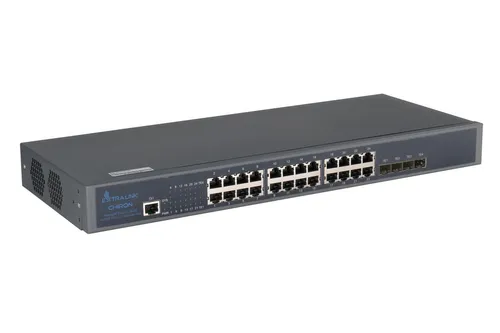 Extralink Chiron | Přepínač | 24x RJ45 1000Mb/s, 4x SFP+, L3 Emisja ciepła153,58