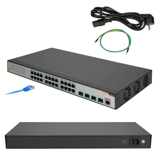Fiberhome S4820-28T-X-AC | Switch | 24x RJ45 1000Mb/s, 4x SFP+ Ilość portów LAN24x [10/100/1000M (RJ45)]
