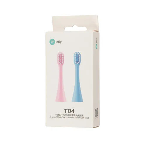 infly T04B/T04X Mavi | Diş fırçası başlığı | 3 paket 3