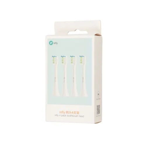 infly T03S Schwarz | Zahnbürstenkopf | 4 Packung 2