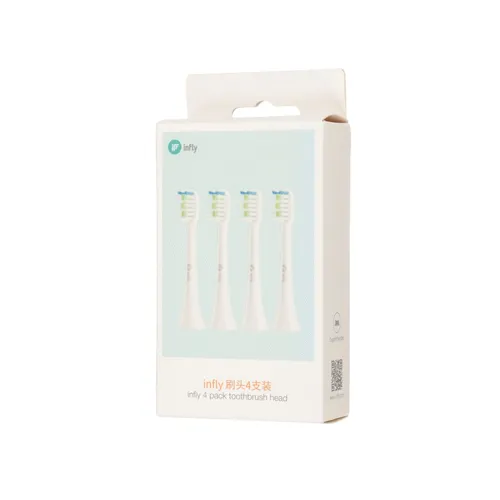infly T03S Black | Toothbrush head | 4 pack 2