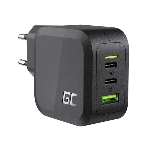 Green Cell CHARGC08 PowerGan | Ladegerät | 2x USB-C, 1x USB, 65W Certyfikat środowiskowy (zrównoważonego rozwoju)ErP, Low Voltage Directive (LVD), REACH, RoHS