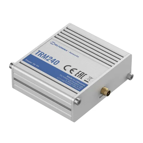 Teltonika TRM240 | Przemysłowy modem | 4G/LTE (Cat 1), 3G, 2G, mini SIM, IP30 Diody LEDStatus