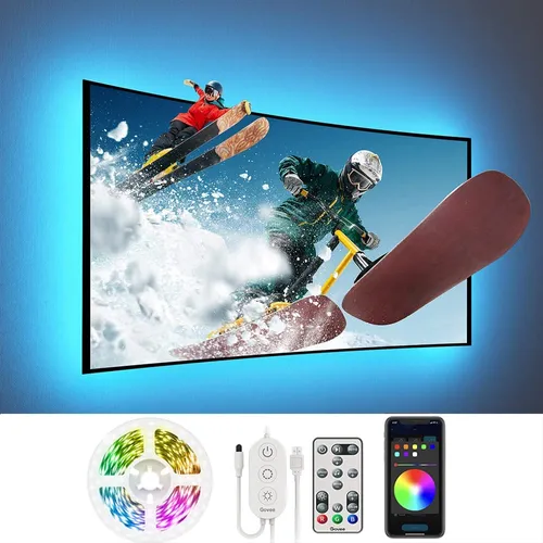Govee H6179 TV backlight | LED Şerit | 46-60 inç TV'ler, Bluetooth, RGB için Długość taśmy świetlnej3,05