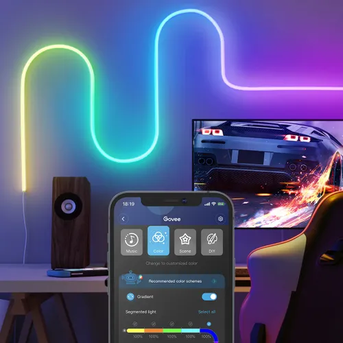 Govee H61A0 Neon Rope 3m | Faixa de LED | Wi-Fi, Bluetooth, RGBIC Częstotliwości Wi-Fi2,4