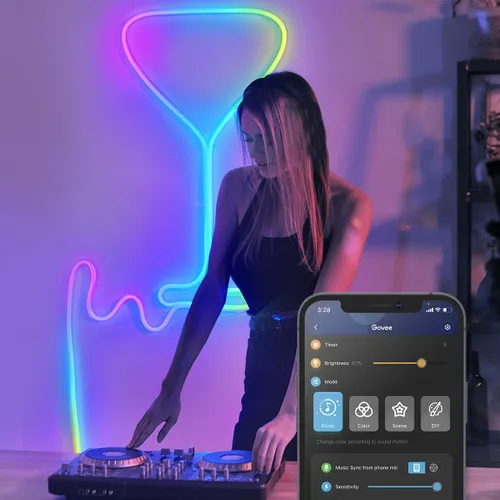 Govee H61A0 Neon Rope 3m | LED-Streifen | Wi-Fi, Bluetooth, RGBIC Kolor produktuPrzezroczysty