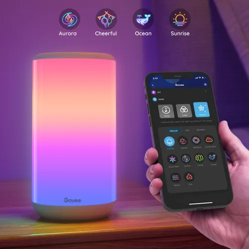 Govee H6052 Aura | Светодиодная настольная лампа | RGBIC, 2200k-6500k, Wi-Fi, Bluetooth Kolor produktuBiały