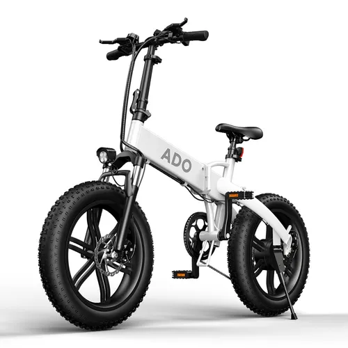 Ado E-bike A20F+ Bianco | Bicicletta elettrica | pieghevole, 250 W, 25 km / h, 36 V 10.4 Ah, portata fino a 80 km KolorBiały