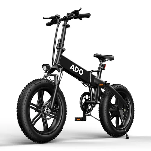 Ado E-bike A20F+ Nero | Bicicletta elettrica | pieghevole, 250 W, 25 km / h, 36 V 10.4 Ah, portata fino a 80 km KolorCzarny