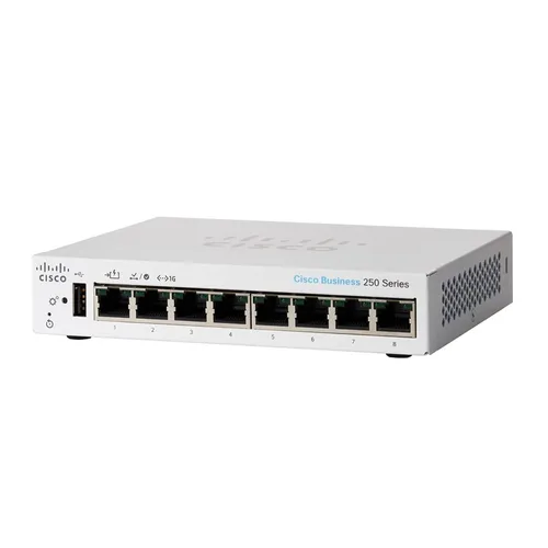 Cisco CBS250-8T-D | Switch | 8x RJ45 1000Mb/s Ilość portów LAN8x [10/100/1000M (RJ45)]
