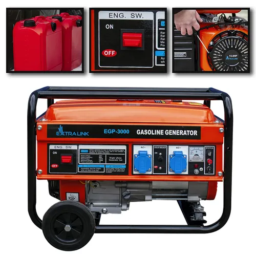 Extralink EGP-3000 | Generatore di corrente | benzina, 3kW 1F KółkaTak