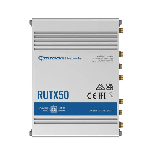 Teltonika RUTX50 | Router industriale | 5G, Wi-Fi 5, Dual SIM, 5x RJ45 1000Mb/s Liczba dołączonych produktów1