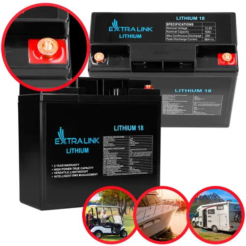 Extralink LiFePO4 18AH | Accumulatore Batteria | 12.8V, BMS Napięcie wyjściowe12,8V
