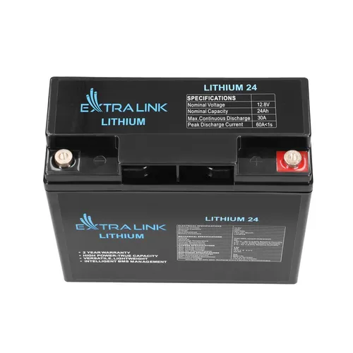 Extralink LiFePO4 24AH | Accumulator | 12.8V, BMS Kolor produktuCzarny