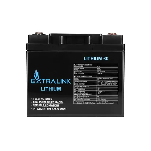 Extralink LiFePO4 60AH | Bateria | 12.8V, BMS Głębokość opakowania190