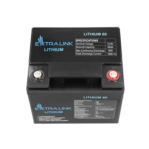 Extralink LiFePO4 60AH | Baterie | 12.8V, BMS Kolor produktuCzarny