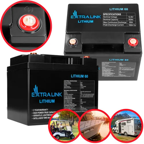 Extralink LiFePO4 60AH | Accumulatore Batteria | 12.8V, BMS Napięcie wyjściowe12,8V