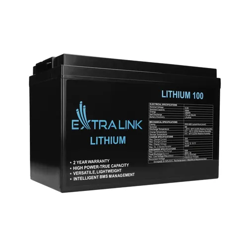 Extralink LiFePO4 100AH | Accumulator | 12.8V, BMS Pojemność akumulatora100 Ah