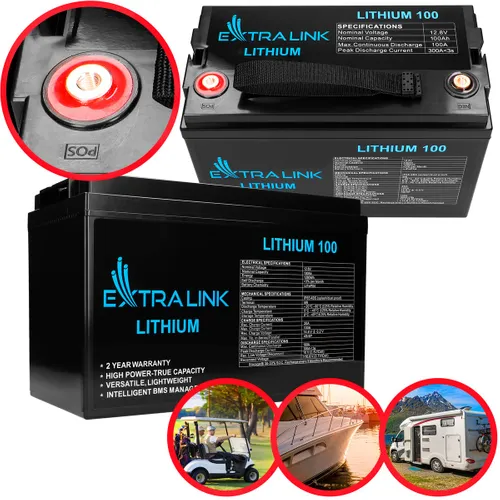 Extralink LiFePO4 100AH | Accumulatore Batteria | 12.8V, BMS Napięcie wyjściowe12,8V