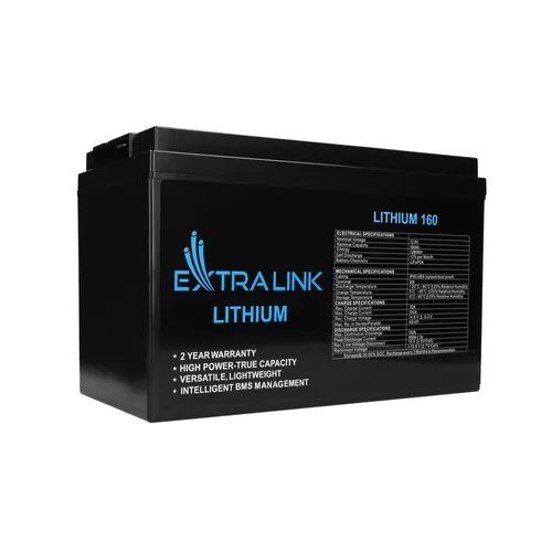 Extralink LiFePO4 160AH | Accumulator | 12.8V, BMS Pojemność akumulatora160 Ah