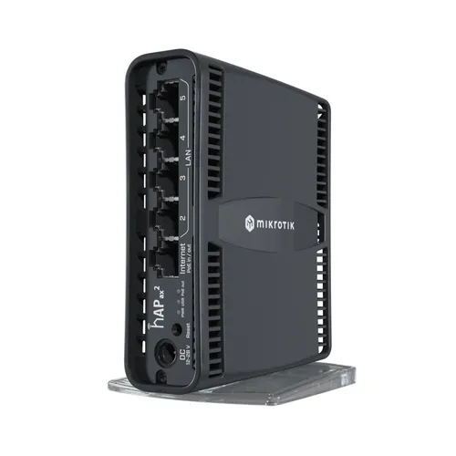 MikroTik hAP ax2 | Router de wifi | C52iG-5HaxD2HaxD-TC, Dual Band, 5x RJ45 1000Mb/s, 1x PoE Adapter zewnętrznego zasilaniaTak