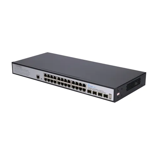 Extralink Hypnos | Switch | 24x RJ45 1000Mb/s, 4x SFP+, L3, zarządzalny Diody LEDTransfer danych, Link, Zasilanie, Status, System, Uplink