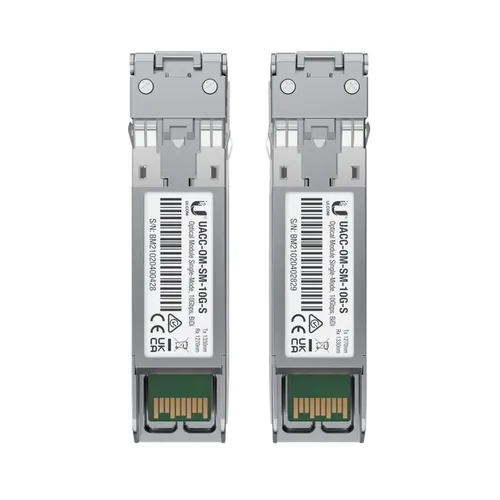 Ubiquiti UACC-OM-SM-10G-S-2 | SFP+-Modul | SM, Simplex LC, 10Gbps, 10km Kolor produktuStal nierdzewna