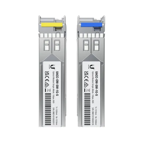 Ubiquiti UACC-OM-SM-1G-S-2 | SFP-Modul | BIDI, SM, Simplex LC, 1.25Gbps, 3km Ilość sztuk w opakowaniu2-pack