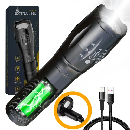 Extralink EFL-1031 Odin | LED Flashlight | rechargeable battery, 10W, 400lm AkumulatorekTak