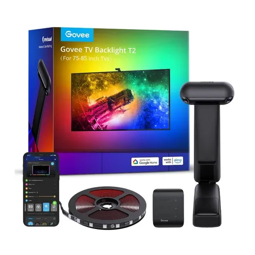 Govee H605C Envisual TV Backlight T2 | LED-Streifen | Hintergrundbeleuchtung für 55-65-Zoll-Fernseher, RGBIC, Wi-Fi + Bluetooth Częstotliwości Wi-Fi2,4