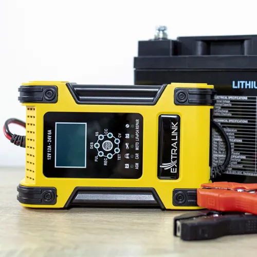 Extralink Shango Smart Battery Charger | Raddrizzatore | 100 - 240VAC, 12V 12A, 24V 6A Ekran dotykowyNie