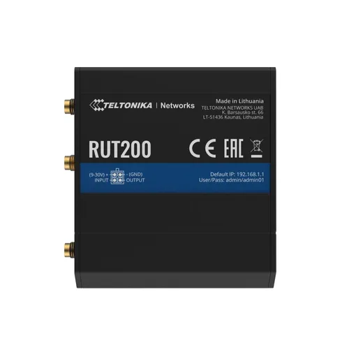 Teltonika RUT200 | Industrial LTE Router | 4G/LTE Cat.4, 2x LAN 100Mb/s WiFi 2,4GHz, RMS CertyfikatyCB