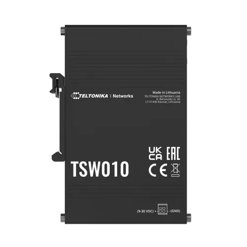 Teltonika TSW010 | Switch | 5x RJ45 100Mb/s, Passive PoE, IP30, DIN Diody LEDStatus