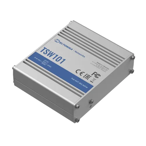 Teltonika TSW101 | Switch PoE+ | 5x RJ45 1000Mb/s, 4x PoE+, 60W Maksymalne zużycie mocy2,31