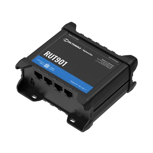 Teltonika RUT901 | Industrial 4G LTE router | Cat.4, WiFi, Dual Sim, 1x WAN, 3X LAN, DIN Automatyczne MDI/MDI-XTak