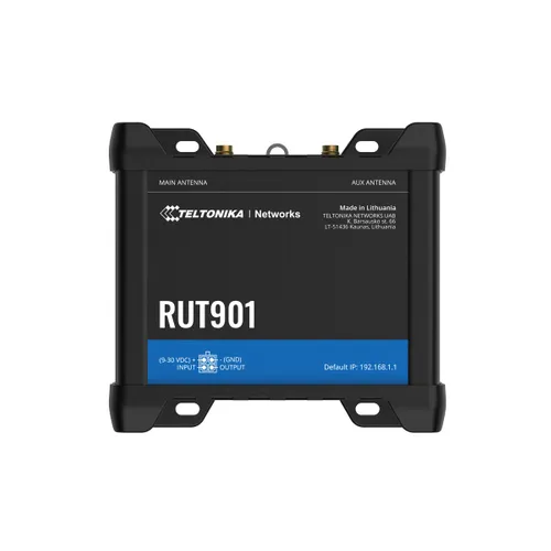 Teltonika RUT901 | Industrial 4G LTE router | Cat.4, WiFi, Dual Sim, 1x WAN, 3X LAN, DIN FirewallTak