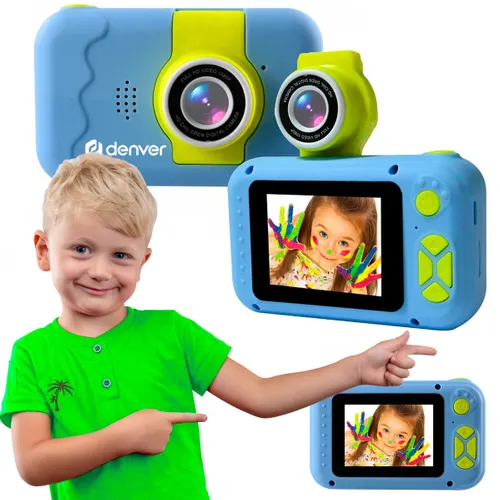 Denver KCA-1350 Niebieski | Aparat cyfrowy dla dzieci | obiektyw typu Flip, ekran LCD 2", akumulator 400mAh Cyfrowe zbliżenie4