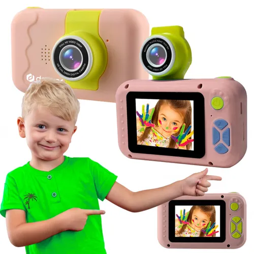 Denver KCA-1350 Różowy | Aparat cyfrowy dla dzieci | obiektyw flip, ekran LCD 2", akumulator 400mAh KolorRóżowy