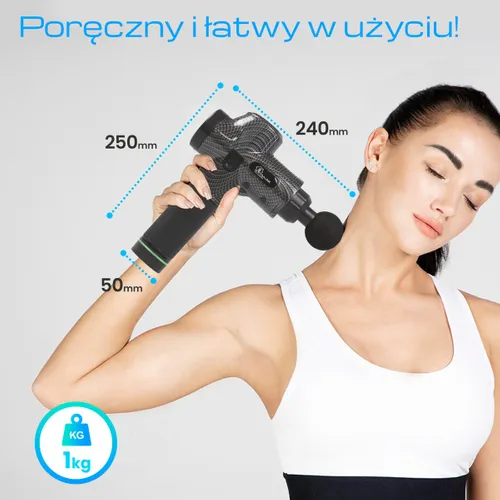 Extralink Massage Gun Pro | Masážní pistole | 3800 ot./min., 6 výměnných hrotů Ładowanie przez łącze USBTak