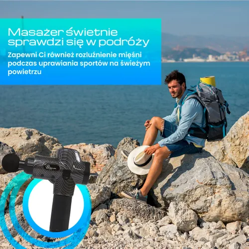 Extralink Massage Gun Pro | Masaj Tabancası | 3800 RPM, 6 değiştirilebilir uç Pojemność baterii2500