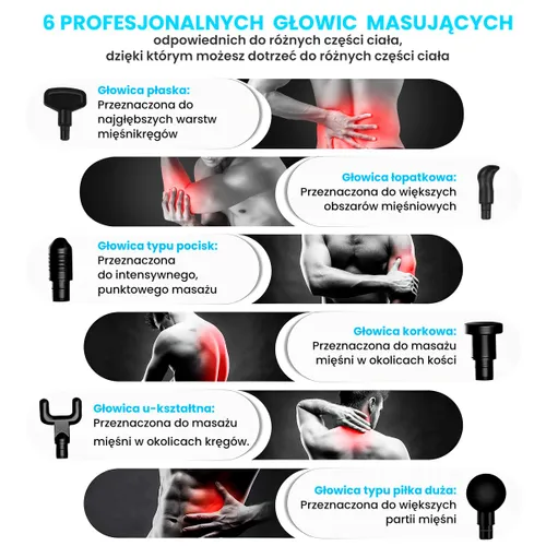 Extralink Massage Gun Lite | Massage Gun | 3200 RPM, 6 interchangeable tips Ilość na paczkę1