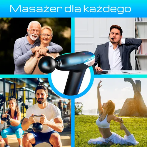 Extralink Massage Gun Lite | Massage Gun | 3200 RPM, 6 interchangeable tips MateriałyKopolimer akrylonitrylo-butadieno-styrenowy (ABS), Plastik, Poliamidowy, Silikon