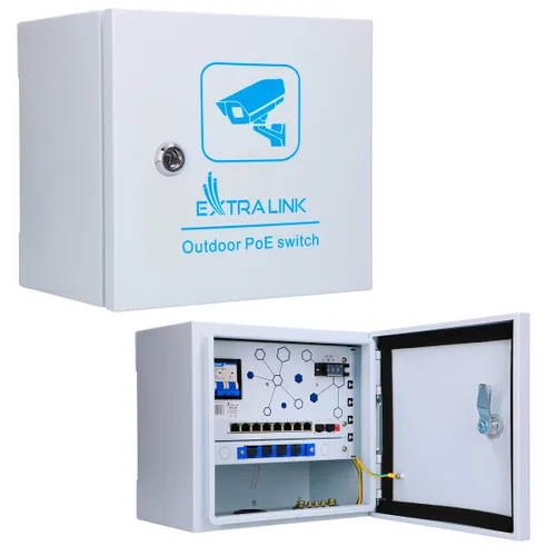 Extralink Atlas | Outdoor-PoE-Switch | 8x RJ45 1000Mbps PoE, 2x SFP, 120W, aktive Kühlung Aktywne wyszukiwanie połączeniaTak