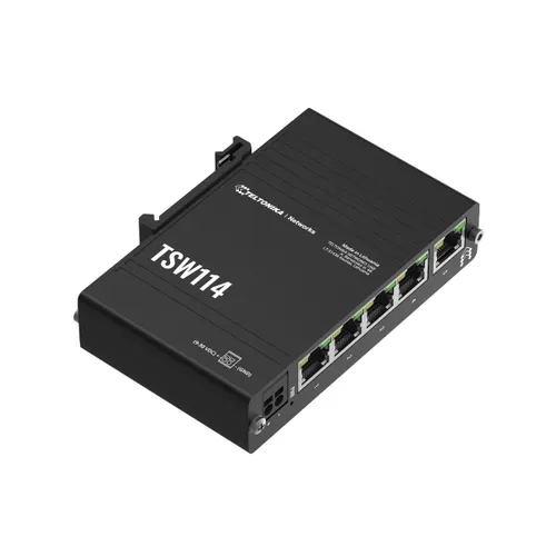 Teltonika TSW114 | Switch | 5x RJ45 1000Mb/s, DIN rail CertyfikatyCE, REACH, RoHS, WEEE
UKCA, FCC, IC, CB, RCM