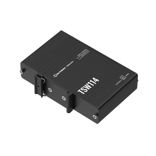 Teltonika TSW114 | Switch | 5x RJ45 1000Mb/s, DIN rail Diody LEDLAN, Zasilanie