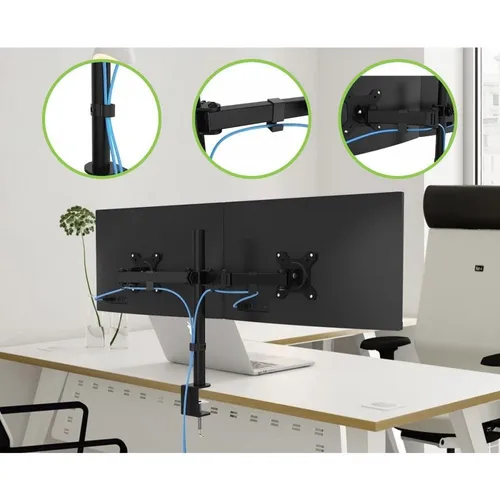 Techly | Montagem de monitor de mesa | para dois monitores 13-27 polegadas 20kg Kąt obrotu360