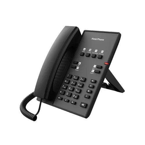 Fanvil H1 Negro | Hotel Teléfono VoIP | HD Voice, PoE de 100 Mbps, escritorio Ekran dotykowyNie