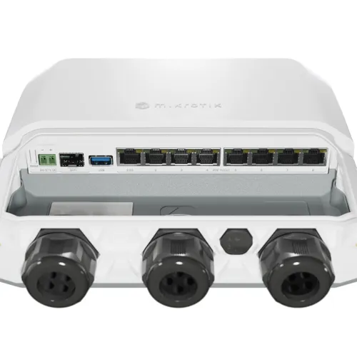 MikroTik RB5009UPr+S+OUT | Router | 7x RJ45 1000Mb/s PoE, 1x RJ45 2.5Gb/s PoE, 1x SFP+, 1x USB 3.0, IP66 3